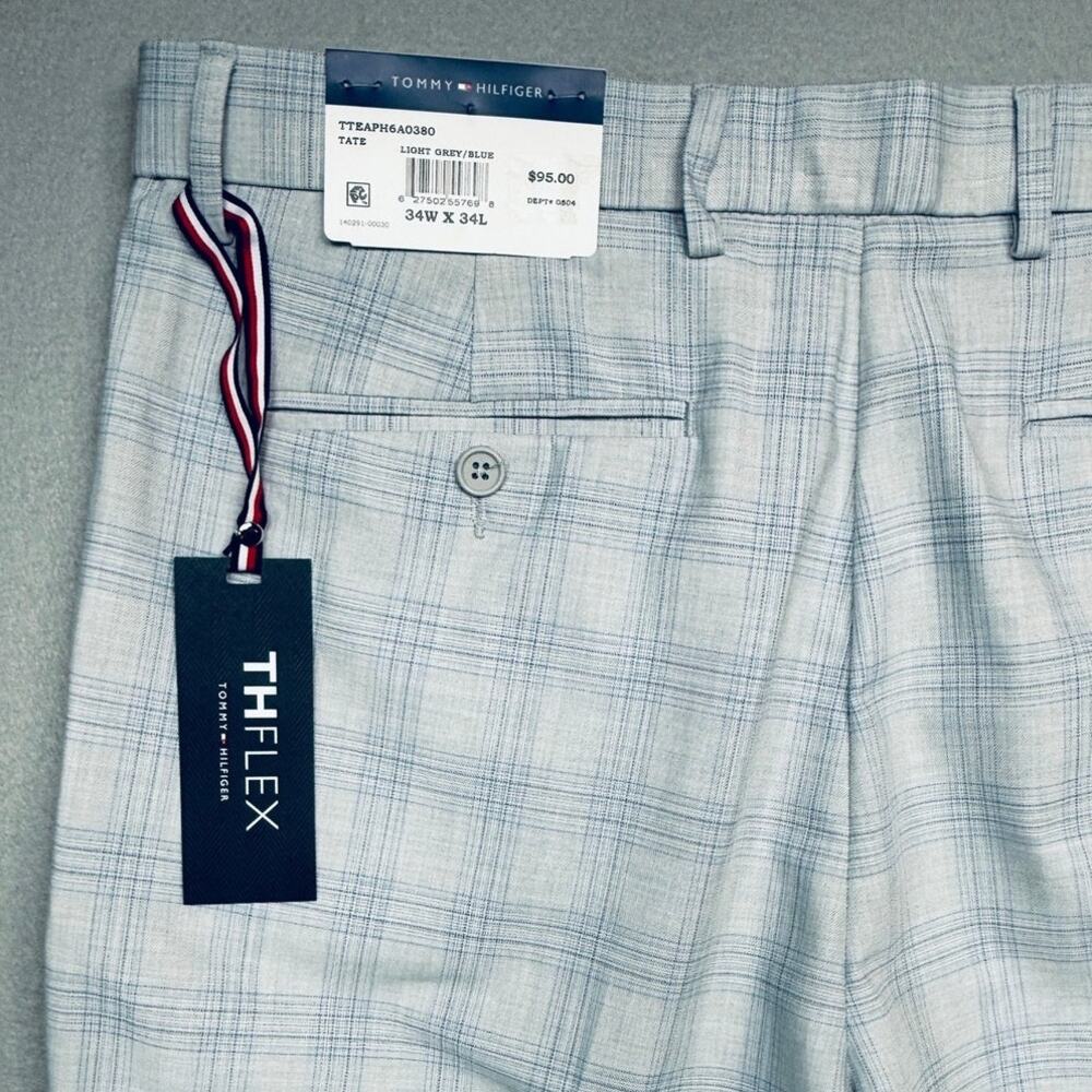 Tommy Hilfiger Mens Modern Fit Light Grey Dress Pant Light gray 34X34 $95 - Picture 7 of 8